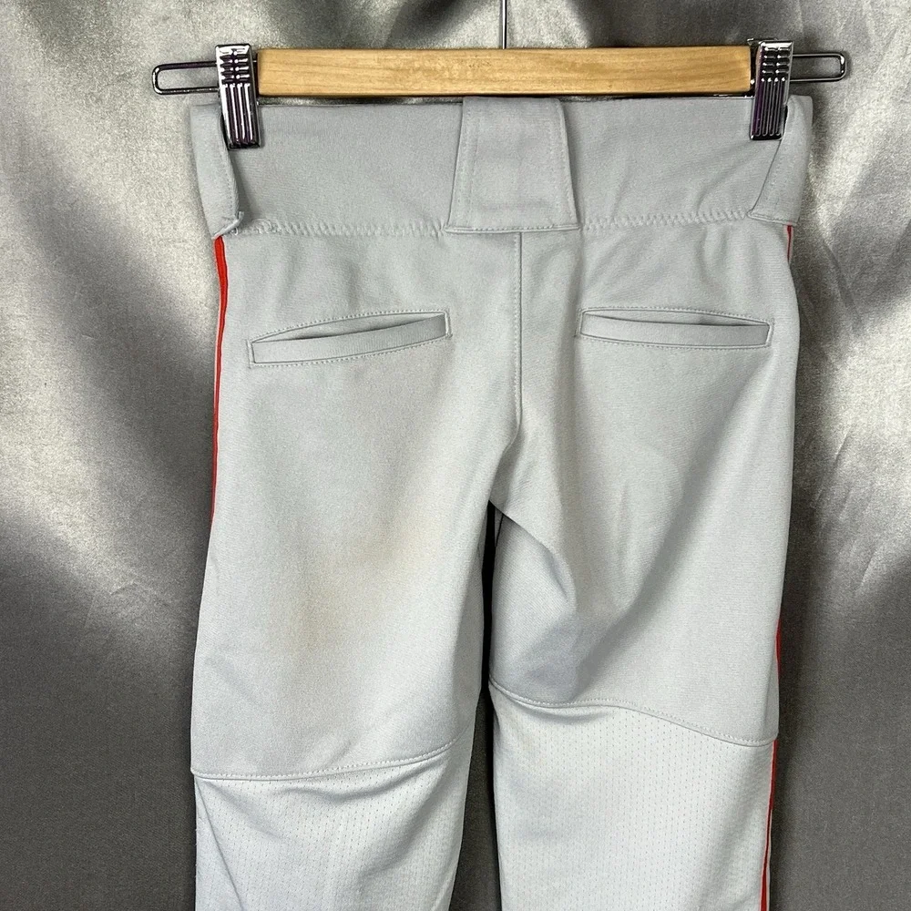 Nike Boys Vapor Select Baseball Pants Gray Red Piping XS -BQ6443-056 Youth Gear‎
